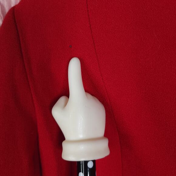 Vintage Gianni One Button Cropped Wool Blazer in Red Size 4 - Picture 7 of 11